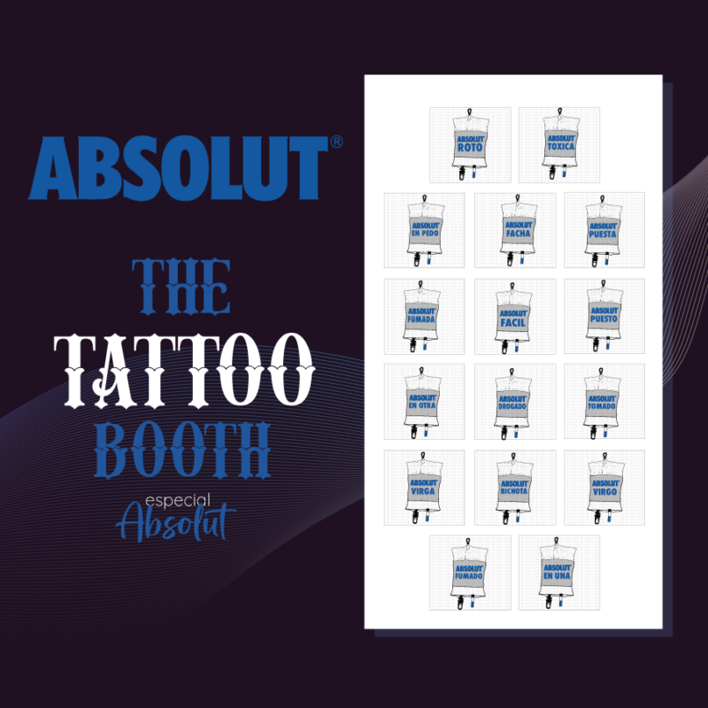Tatuajes Temporales Absolut x16 Tattoos