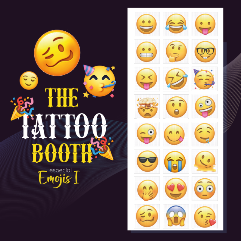 Tatuajes Temporales Emojis I x24 Tattoos