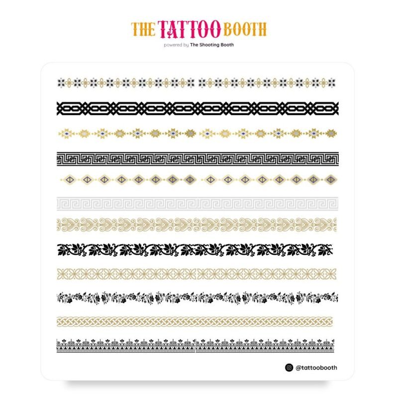 Tatuajes Temporales Brazalettes x12 Tattoos