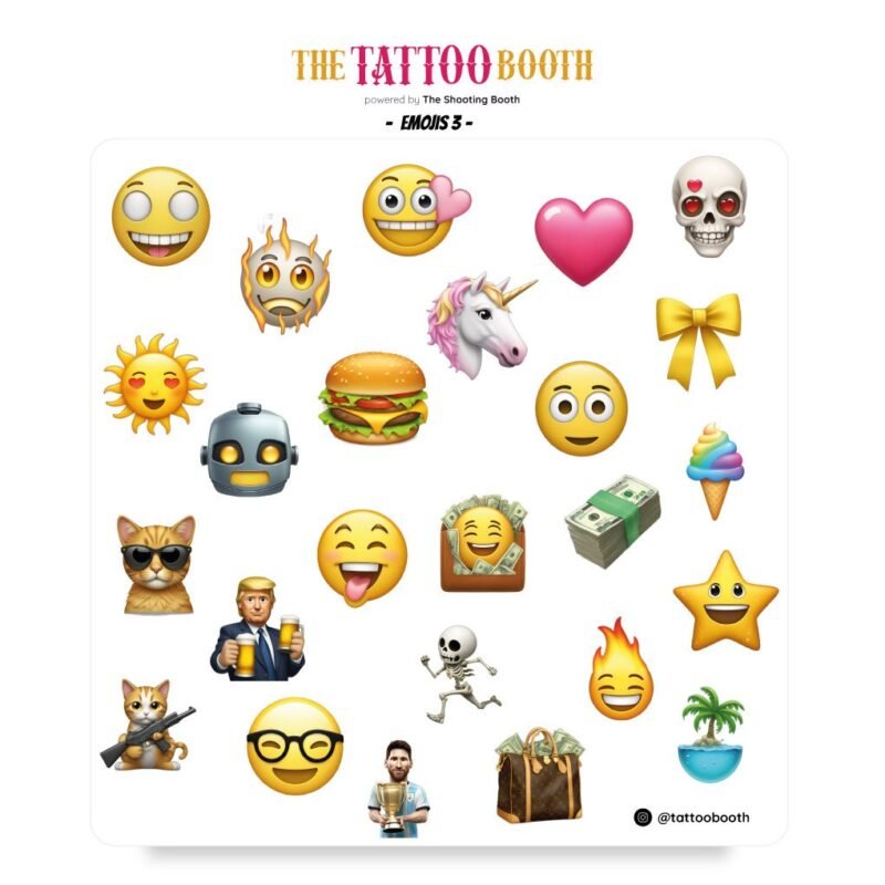 Tatuajes Temporales Emojis III x25 Tattoos