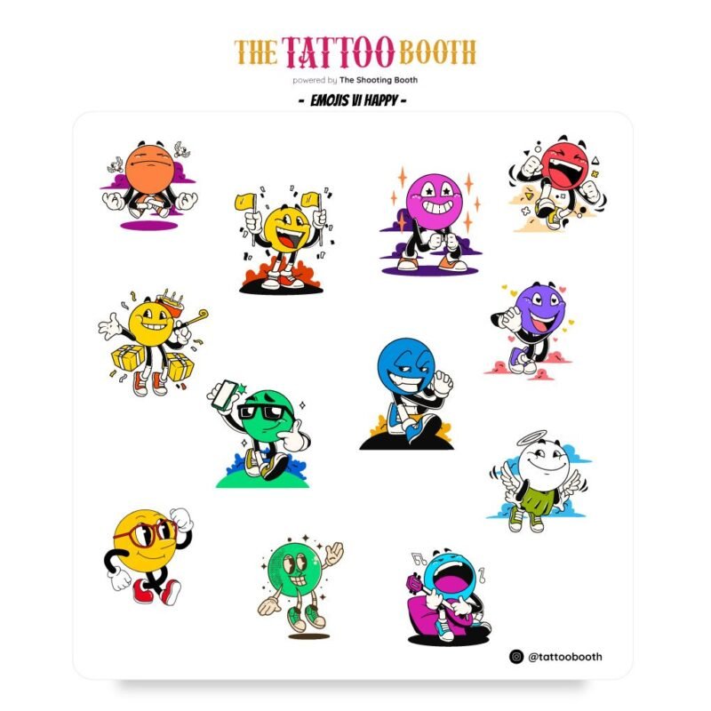 Tatuajes Temporales Emojis VI x12 Tattoos