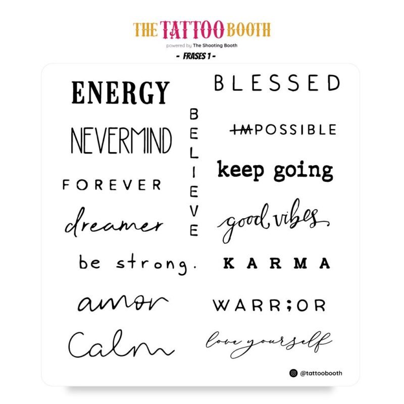 Tatuajes Temporales Frases I  x15 Tattoos