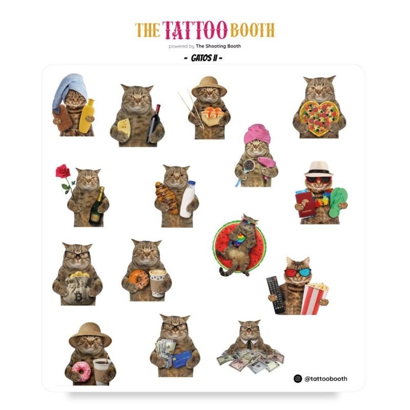 Tatuajes Temporales Gatitos ll  x15 Tattoos