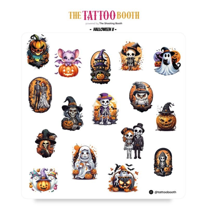 Tatuajes Temporales Halloween II  x16 Tattoos