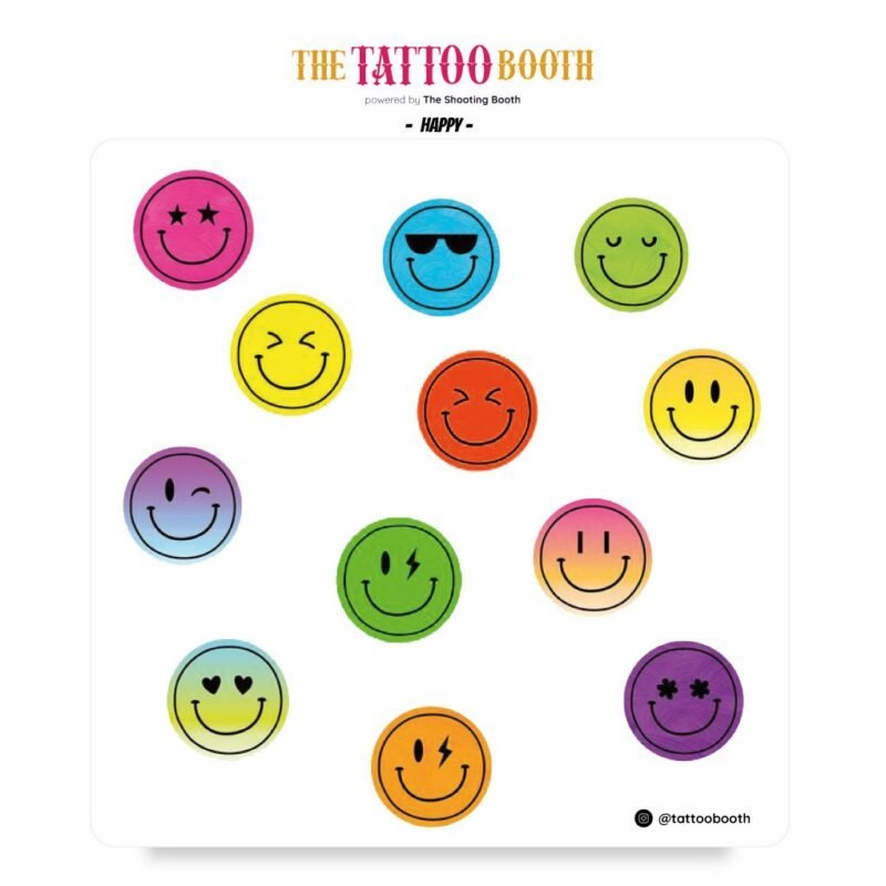 Tatuajes Temporales Happy x12 Tattoos