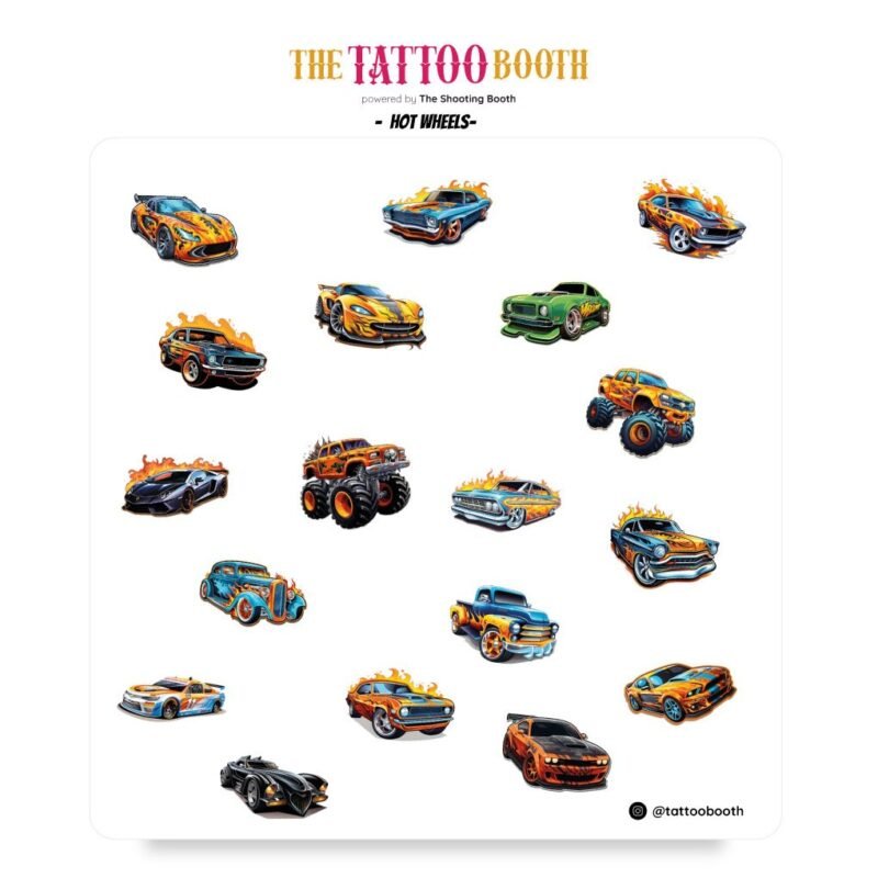 Tatuajes Temporales Hots Wheels x18 Tattoos