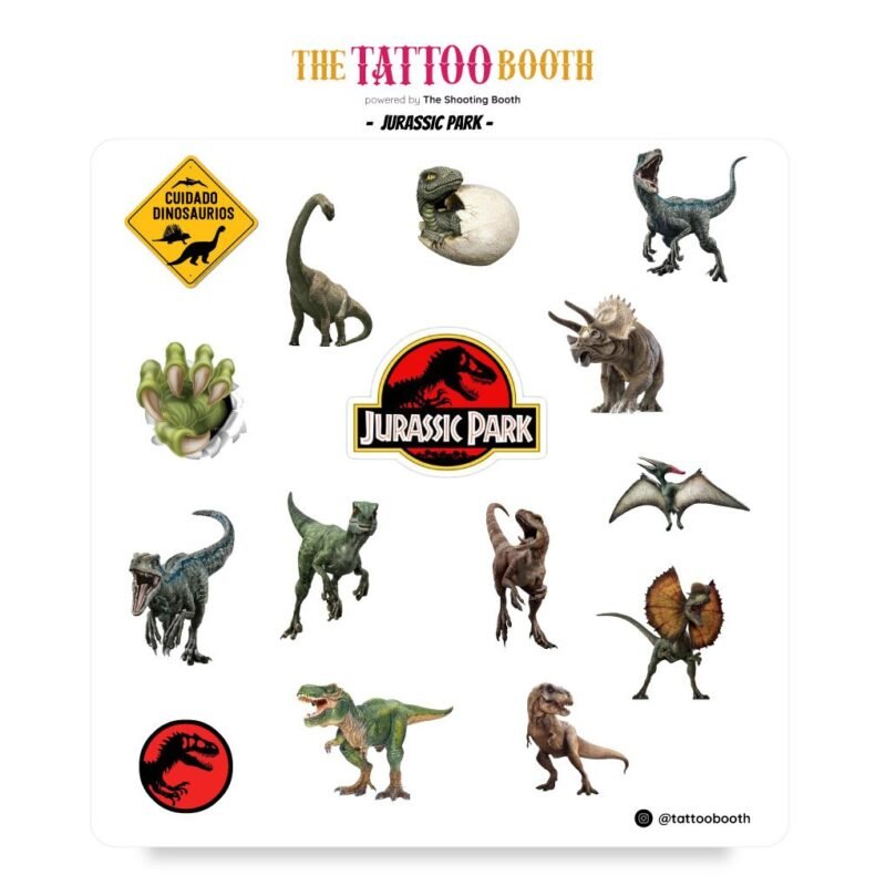Tatuajes Temporales Jurassic Park x15 Tattoos