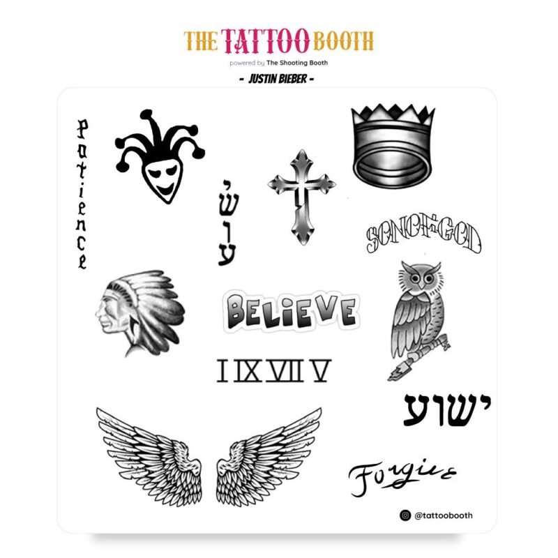Tatuajes Temporales Justin Bieber  x13 Tattoos