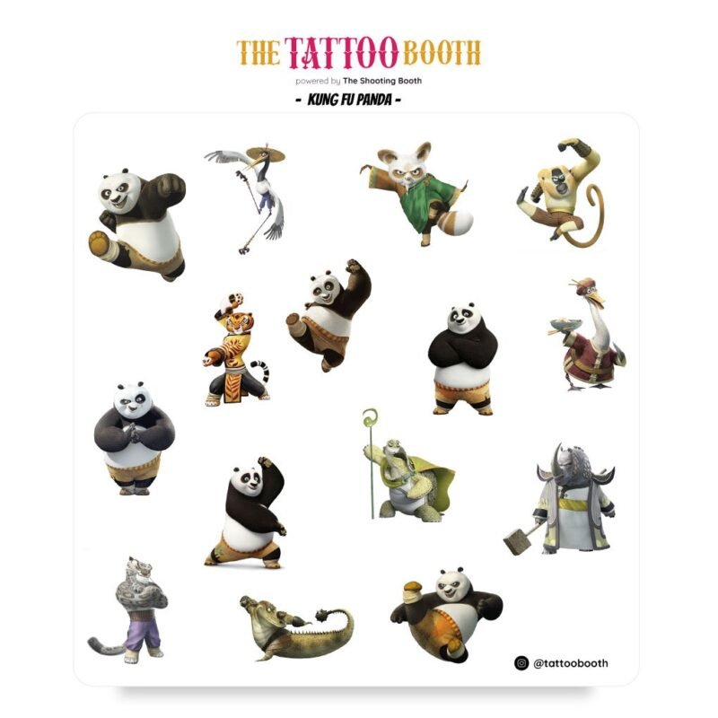 Tatuajes Temporales Kun Fu Panda x15 Tattoos