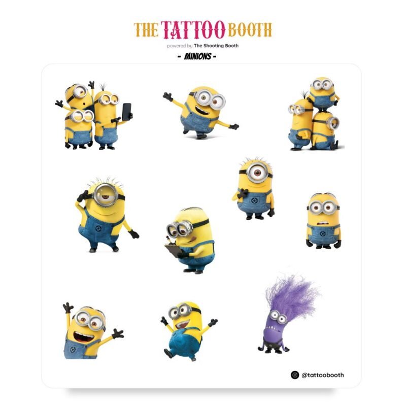 Tatuajes Temporales Minions x10 Tattoos
