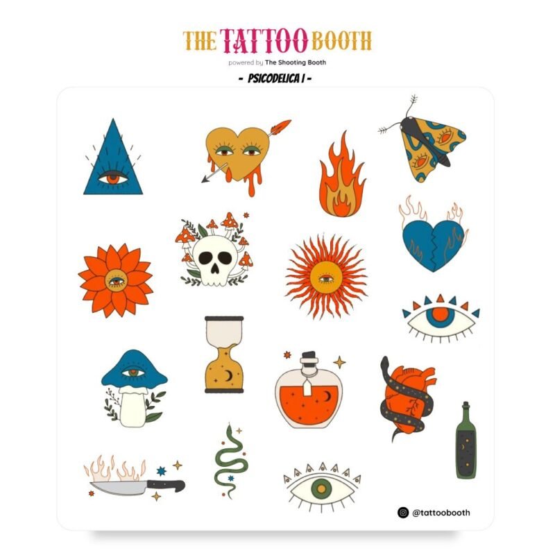 Tatuajes Temporales Psicodelica x17 Tattoos