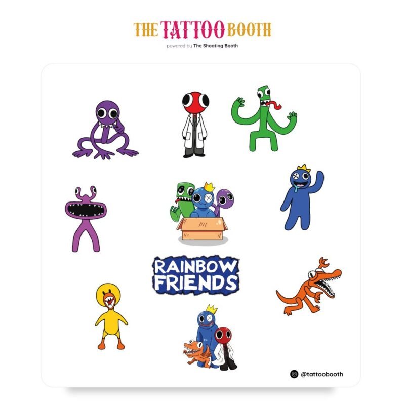 Tatuajes Temporales Rainbow Friends x10 Tattoos