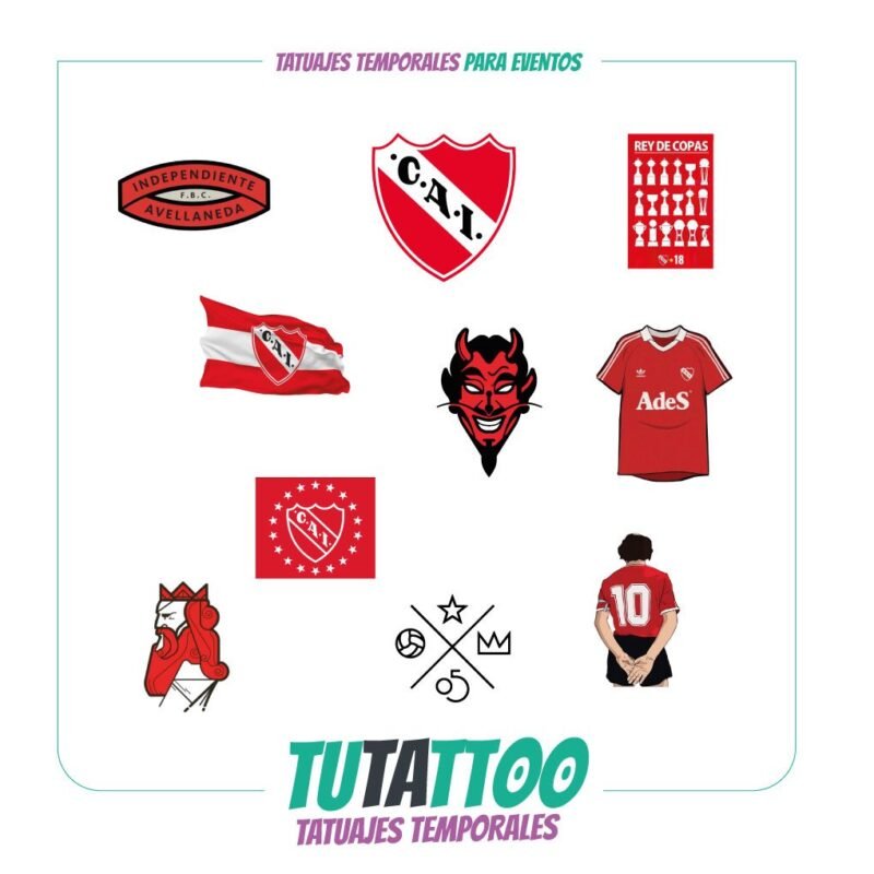 Tatuajes Temporales Independiente x10 Tattoos