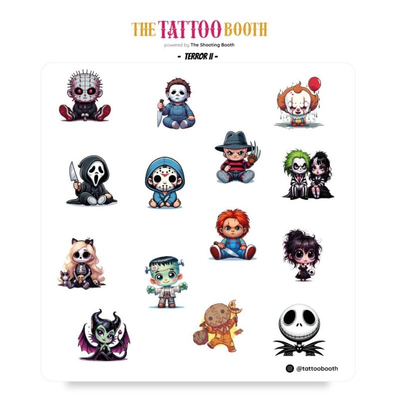 Tatuajes Temporales Terror II  x14 Tattoos