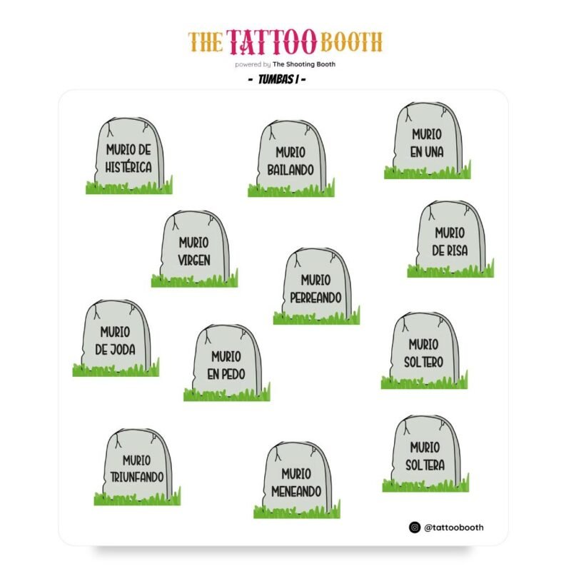 Tatuajes Temporales Tumbas x12 Tattoos