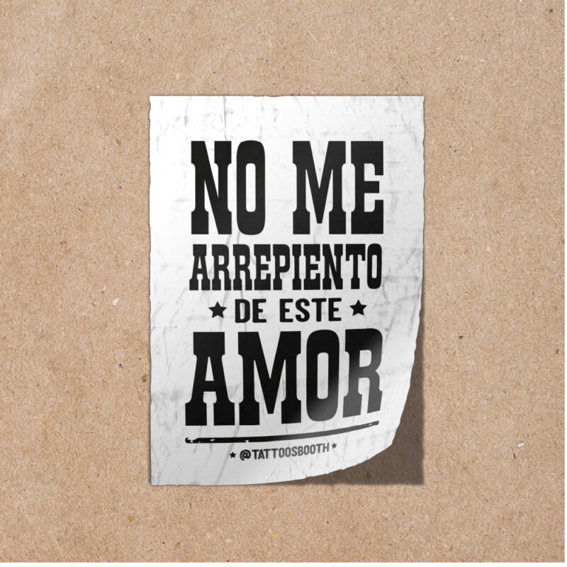 Vinilo - Cartel No me Arrepiento de este amor