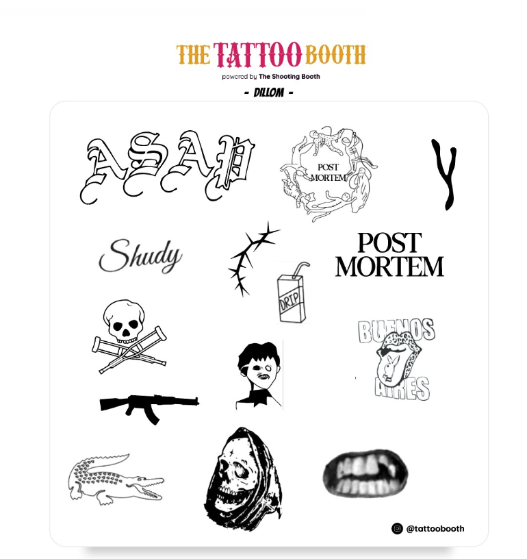Tatuajes Temporales Dillom x 16 Tattoos