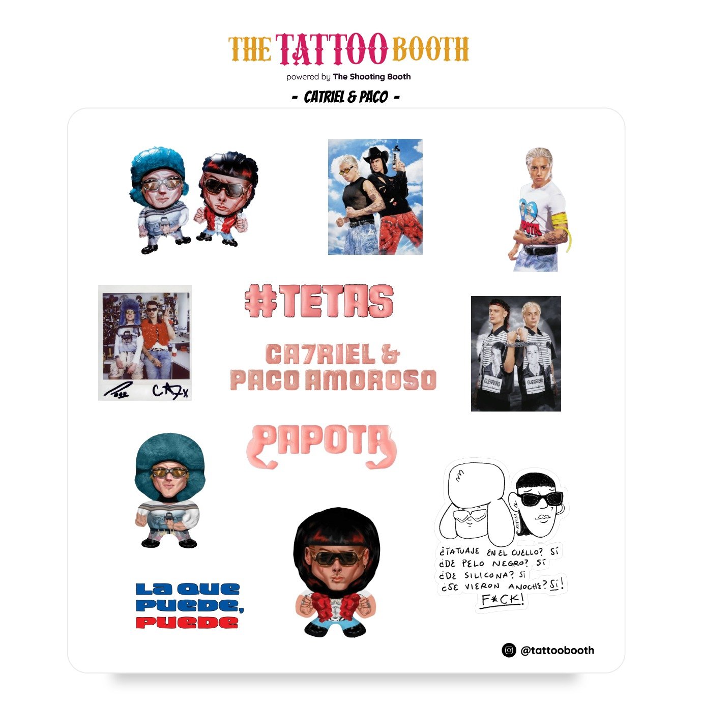 Tatuajes Temporales Catriel & Paco x 12 Tattoos