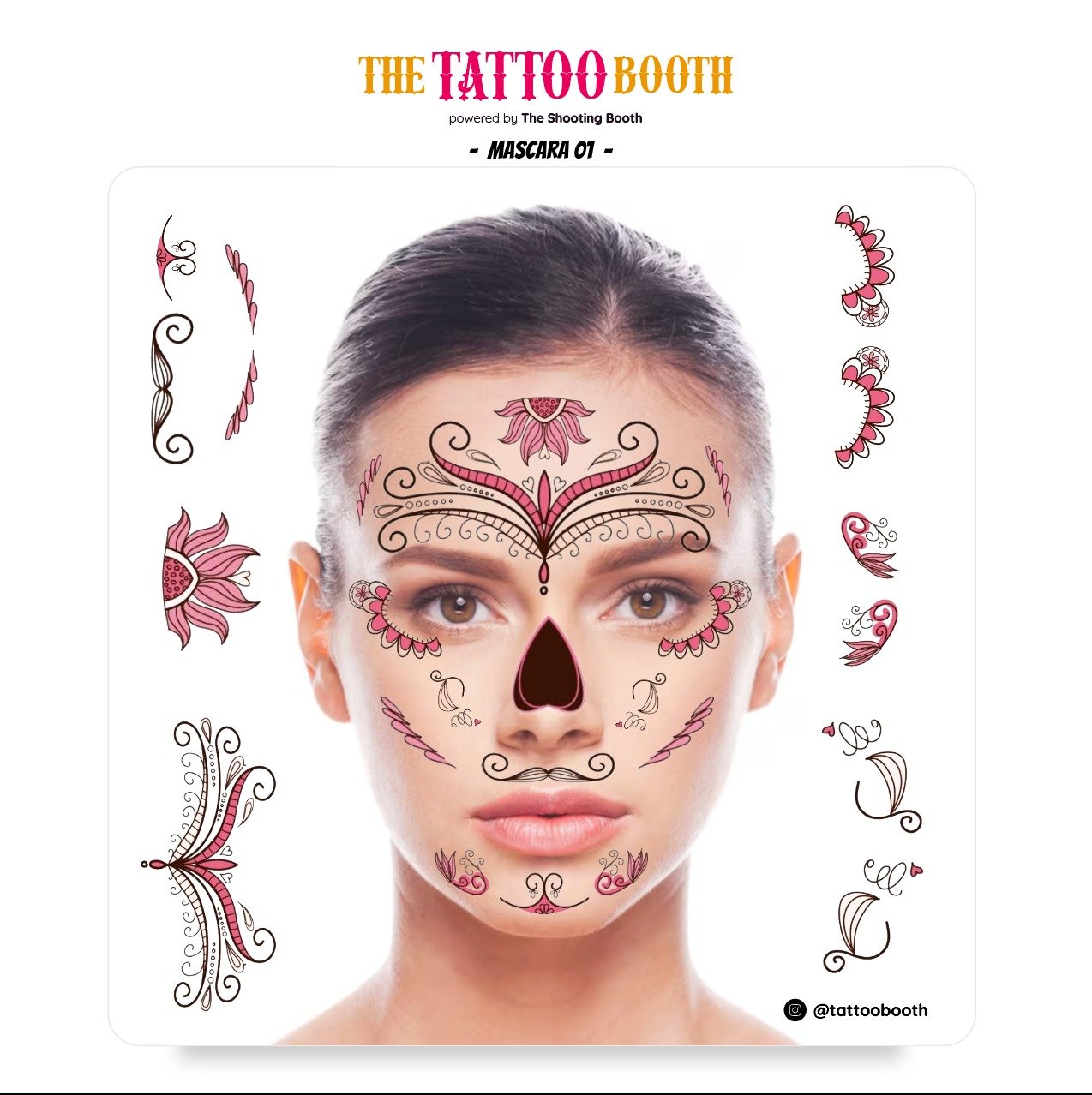 Tatuajes Temporales Mascara 01 x 12 Tattoos
